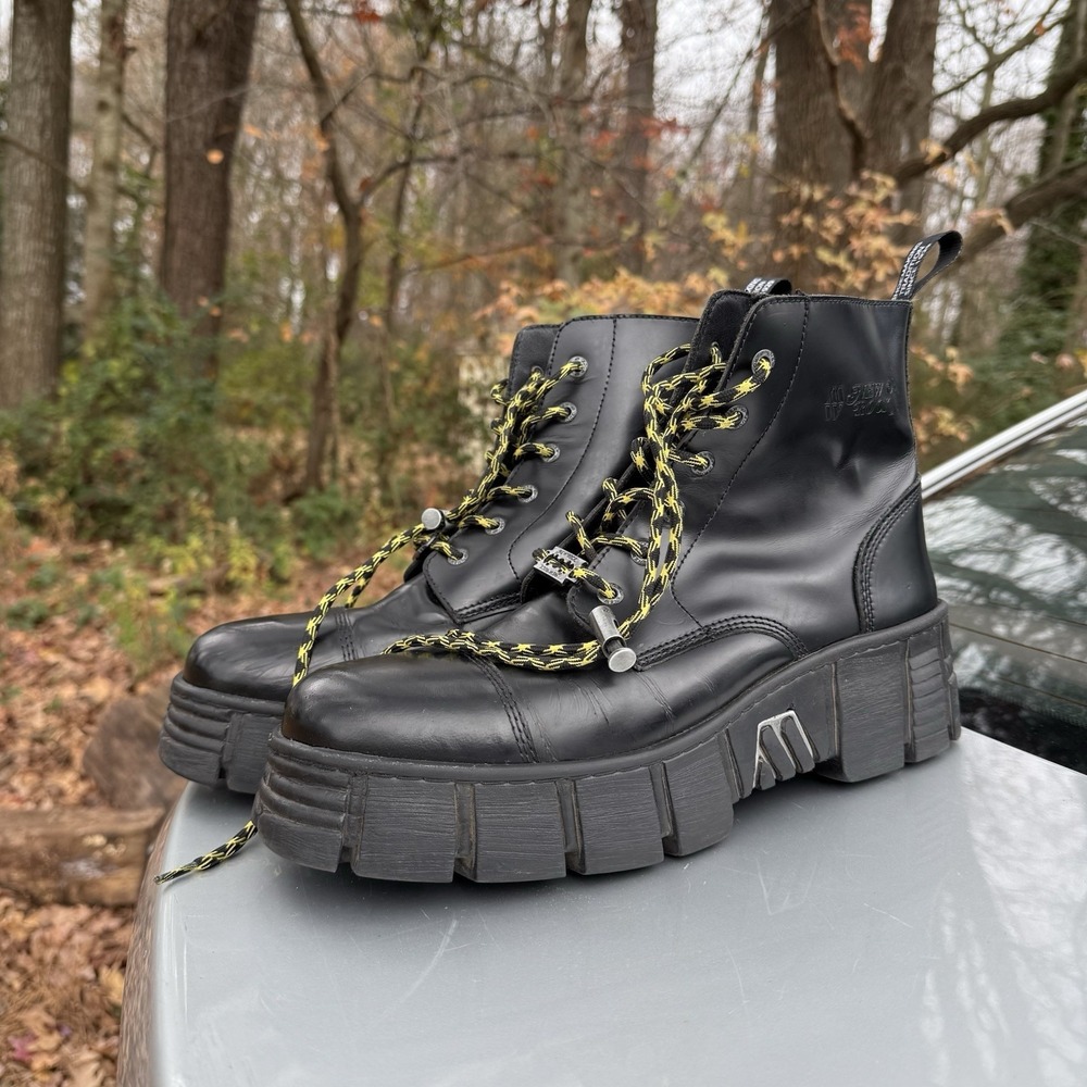 New Rock M-WALL126N-C1 ankle boots Gothic Punk Size 45 Black Leather